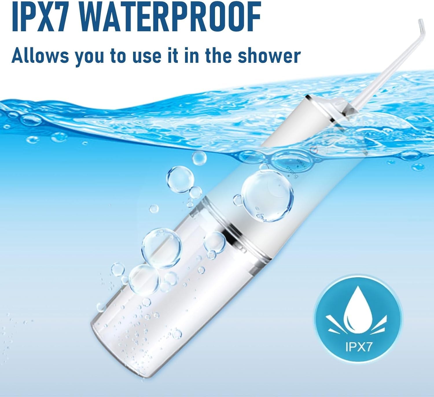 Cordless Electric Water Flosser for Teeth – Portable Oral Irrigator with 3 Modes, 4 Tips & 10 oz Tank