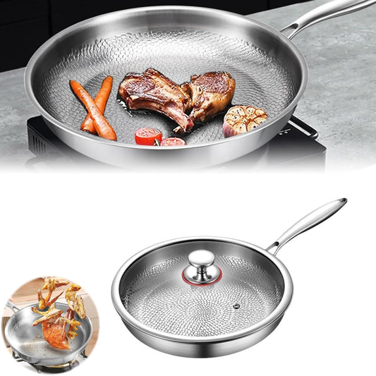 Titanium Hammered Frying Pan with Lid – 11-Inch Non-Stick, Scratch-Resistant, Lightweight Cookware for Gas, Electric & Induction Stovetops | Even Heating, Easy Cleanup, Durable Everyday Pan
