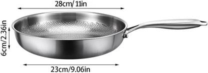 Titanium Hammered Frying Pan with Lid – 11-Inch Non-Stick, Scratch-Resistant, Lightweight Cookware for Gas, Electric & Induction Stovetops | Even Heating, Easy Cleanup, Durable Everyday Pan
