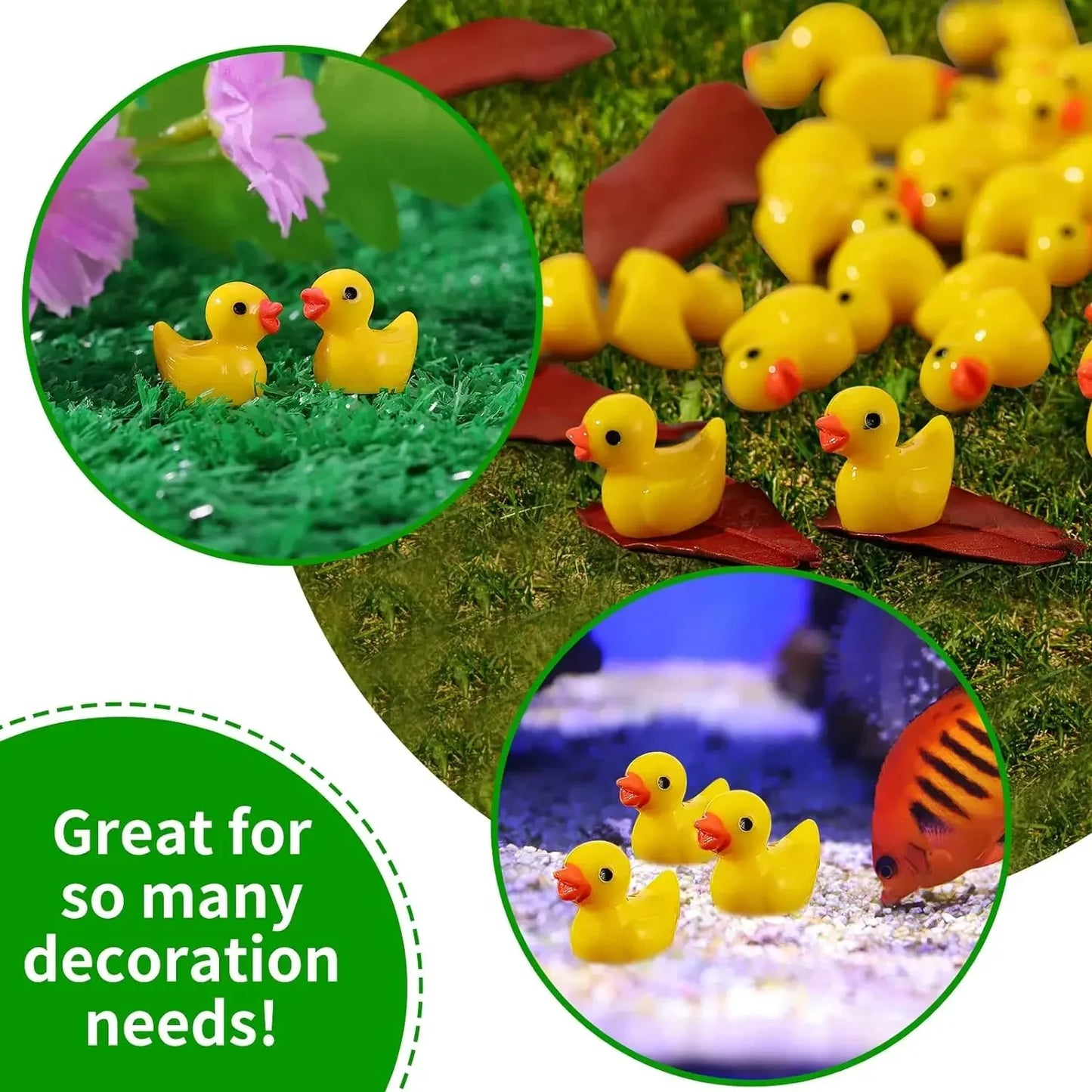 Mini Resin Ducks Bulk Set – 100/200pcs Tiny Yellow Duck Figures for Crafts, Dollhouses & Party Decorations