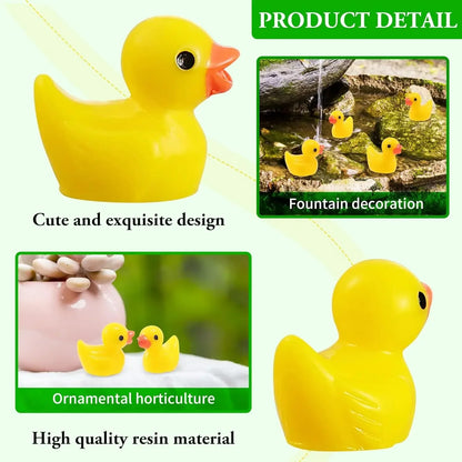 Mini Resin Ducks Bulk Set – 100/200pcs Tiny Yellow Duck Figures for Crafts, Dollhouses & Party Decorations